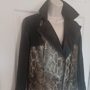Kate & Mallory Snake Print Moto Jacket Size XS